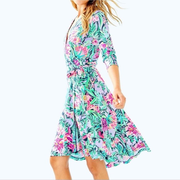 Lilly Pulitzer Dresses & Skirts - Lilly Pulitzer || Rozaline‎ Wrap Dress in Slathouse Soiree Floral Small